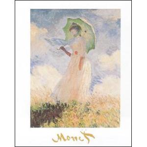 -モネ アートポスター-日傘の女（左向き） (24cm×30cm) -おしゃれインテリアに-
