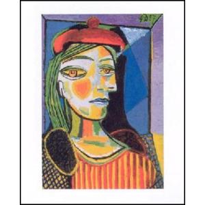 -アートポスター-赤いベレー帽の女(24cm×30cm)　パブロ・ピカソ -おしゃれインテリアに-｜poster
