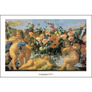 -アートポスター-天使と花(60cm×80cm)　-マラッタ- -おしゃれインテリアに-