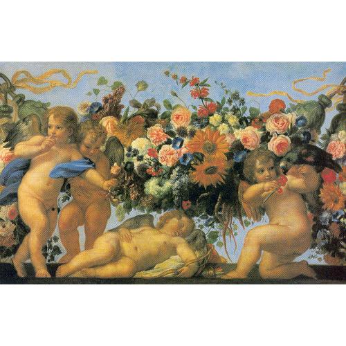 -アートポスター- 天使と花(70cm×100cm)　-マラッタ- -おしゃれインテリアに-