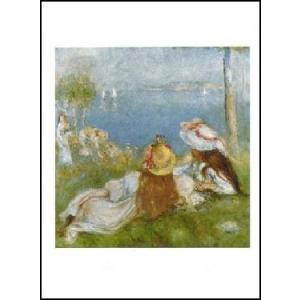 -アートポスター- 川岸から海を臨む少女たち (40cm×50cm）　オーギュスト・ルノアール -お...