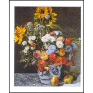 -ルノアール アートポスター-花瓶の花(24cm×30cm) -おしゃれインテリアに-