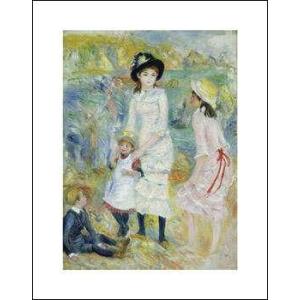 -アートポスター-ガーンジー島の海岸の子どもたち(281×358mm) ルノアール -おしゃれインテ...