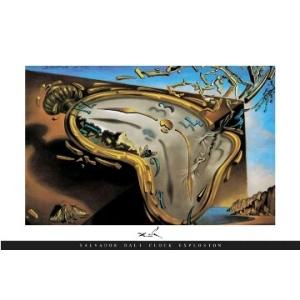 サルバドール・ダリ 柔らかい時計 Clock Explosion ポスター 木製