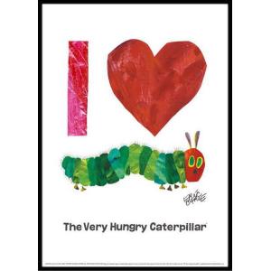 エリック・カール はらぺこあおむし ポスター アルミフレームセット (B4サイズ) (Eric Carle) A Very Hungry Caterpillar！"I Love Caterpillar"｜posterbin2