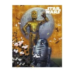 スターウォーズ　(お正月バージョン C3PO R2D2 ）　ミニ ポスター｜posterbin2