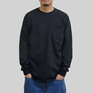 【アパレル】Tシャツ 無地 メンズ ギルダン ウルトラコットン 長袖 ポケット T シャツ GILDAN / 6oz（6オンス）ロンＴ　ポケットT　USAモデル・ブラック t2401bk｜posterbin2