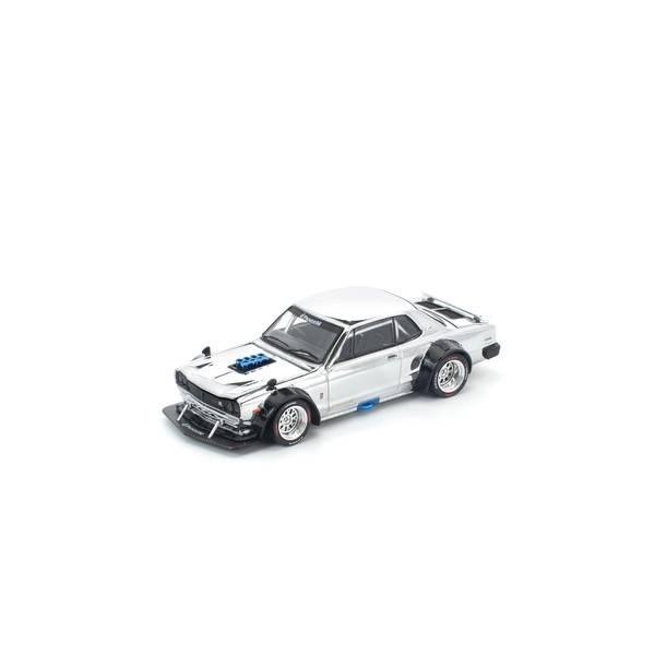 POP RACE 1/64 ニッサン スカイライン GT-R V8 ドリフト ハコスカ シルバークロ...