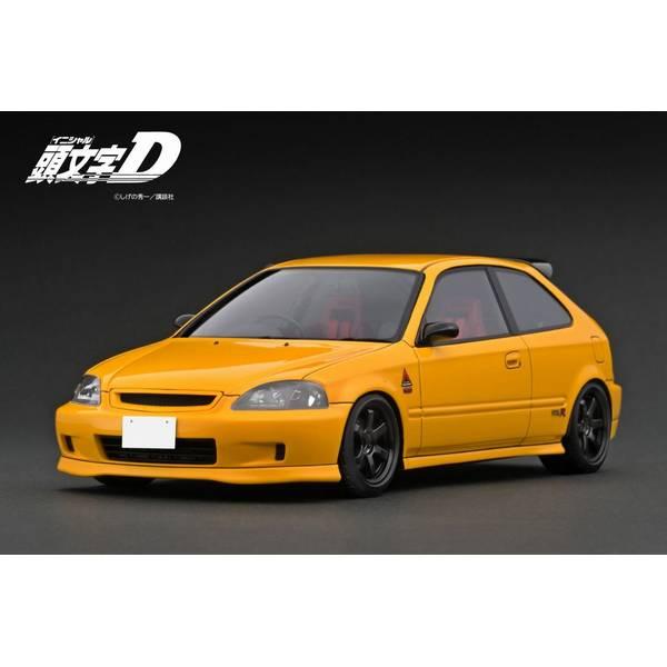 イグニッションモデル 1/18 ホンダ シビック EK9 タイプR 頭文字D イエロー 完成品ミニカ...