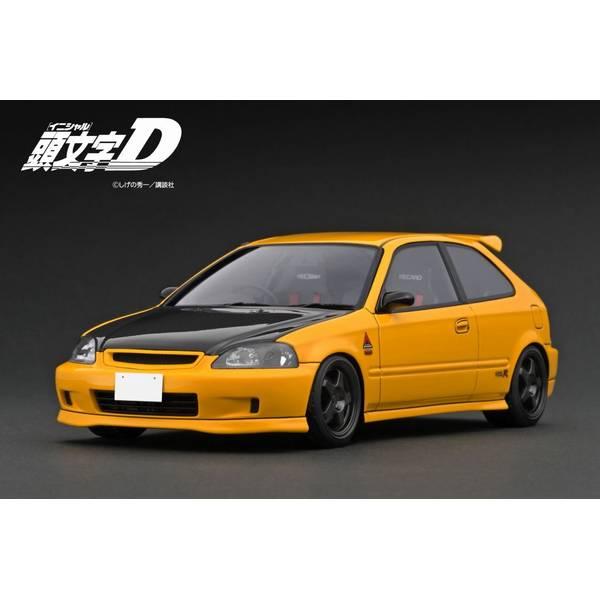 イグニッションモデル 1/18 ホンダ シビック EK9 タイプR 頭文字D イエロー 完成品ミニカ...