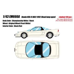 【9月予約】アイドロン 1/43 ホンダ NSX-R NA1 1992 ヘッドランプオープン チャンピオンシップホワイト 完成品ミニカー EM666A｜posthobbyshop