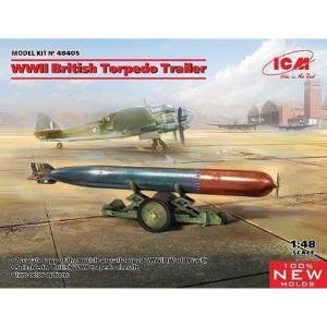 ICM 1/48 WWII イギリス 魚雷牽引トレーラー スケールモデル 48405｜posthobbyshop