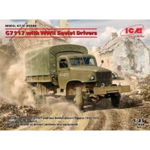 ICM 1/35 ソビエト G7117 トラック w/ドライバー スケールモデル 35594｜posthobbyshop