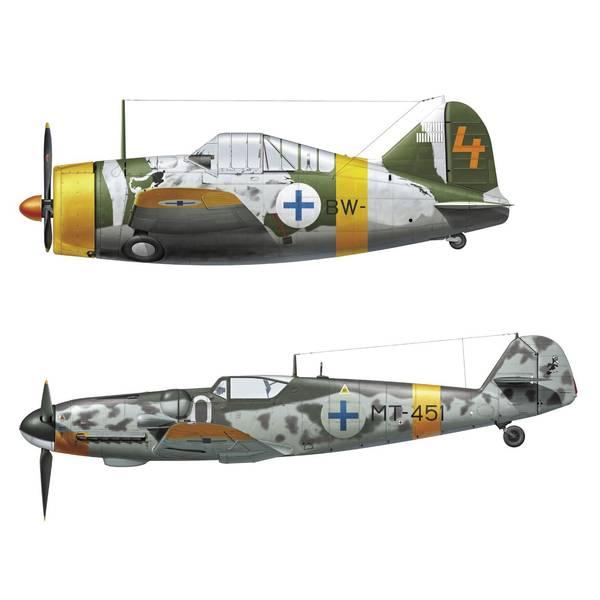 ハセガワ 1/72 B-239 バッファロー &amp; メッサーシュミット Bf109G-6 “ユーティラ...