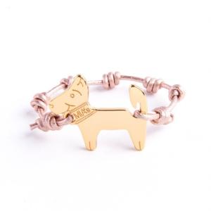 ミアズ MIA's DOG! メタルピンクゴールド 動物 モチーフ ブレスレット 絆 イタリア製 アクセサリー レディース メンズ ペアアクセ｜postosegreto