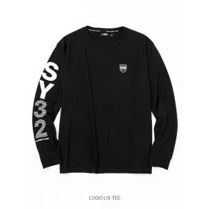 ロンT 長袖 Tシャツ SY32 by sweet years 11704 LOGO L/S TEE メンズ レディース BLACK  アームロゴプリント バックプリント NEW