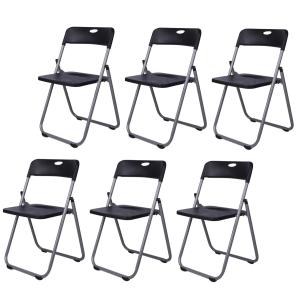 パイプ椅子 【ブラック12脚セット】 折り畳み...の詳細画像1