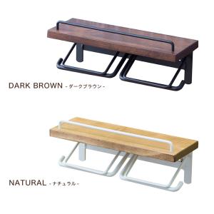 トイレットペーパーホルダー 木製 2連 ダブル...の詳細画像3