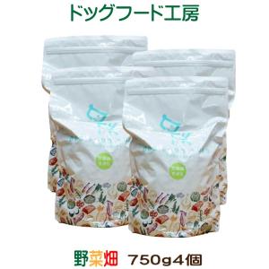 国産 無添加 自然食 健康 こだわり食材 ドッグフード工房 野菜畑 普通粒 3kg 750g4個セット 手造りドッグフード 犬用 全年齢対応 完全栄養食｜potitamaya-y