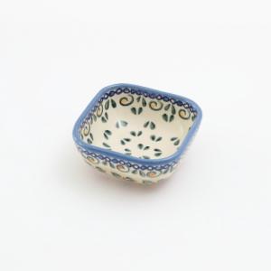 ポーランド食器 スクエアボウル ウィザブルードット ポーリッシュ