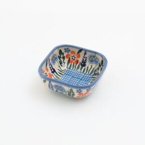 ポーランド食器 スクエアボウル ウィザブルードット ポーリッシュ