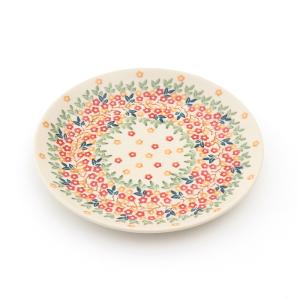 IZ56067S☆ポーリッシュポタリー プレート リース 17cm 花柄 皿
