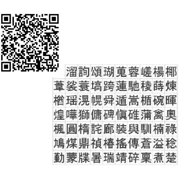 op ＱＲコード・人名漢字