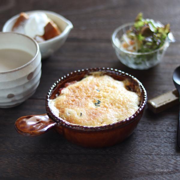 アメ釉 片手 グラタン 飴色 オーブン利用可能 グラタン皿 かわいい 美濃焼