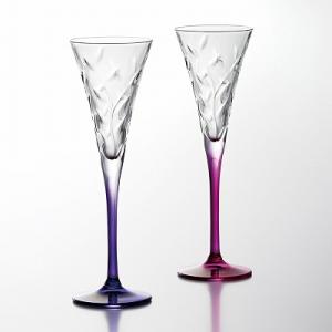 RCR　ローラス　フルートペアシャンパンセット(ギフト　お祝い　クリスタル　高級　カクテルグラス）