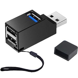 USBハブ [USB3.0+USB2.0*2ポート] 拡張 3ポートコンボハブ 超小型、軽量 高速転送、携帯便利 、USBメモリ/USBイヤホン/Macbook等其他??USBハブ テ｜poupelle-mart