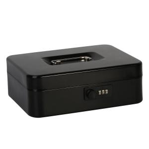 Jssmst 手提金庫 ダイヤル式 金属製 25x20x9cm A5サイズ CB0701L (黒)