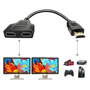 Batu HDMIケーブル 1080P オス-デュアルHDMIメス マルチメディアインターフェース HDMIスプリッタアダプタ 1-2ウェイ HDMI HD LED LCD TV用｜poupelle-mart