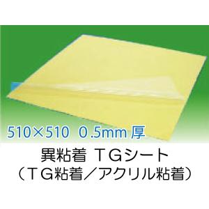 異粘着 ＴＧシート ０.５ｍｍ厚（片面：再剥離性粘着シート）５１０ｍｍ×５１０ｍｍ×０.５ｔ １枚｜pourvous2