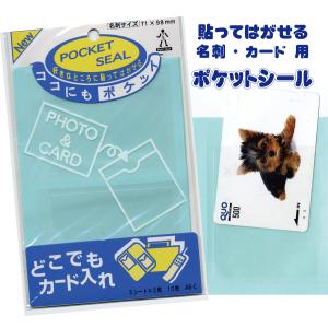 名刺・カード入れポケットシール／どこでもカード入れ 【 貼ってはがせるタイプ 】 ５シート × ２枚 《 １０枚入り 》｜pourvous2