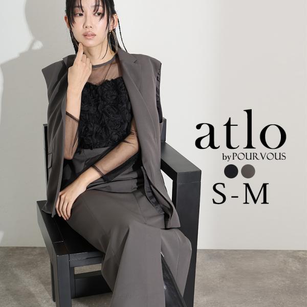 フラワーモチーフ ジレ ワンピース オケージョン パーティードレス かっこいい 大きいサイズ オケー...