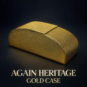 AGAIN HERITAGE GOLD CASE アゲイン ヘリテージ ゴールドケース日本製 高級ゴールド仕様 サングラス専用ケース 便利なマグネット　開閉 CP01