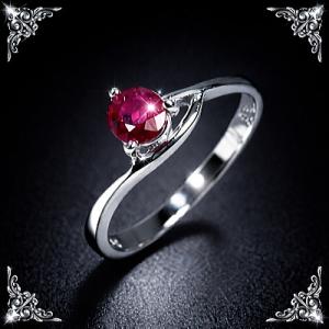 天然宝石ルビーの指輪/スターリングシルバー 日本の有名宝石ブランド芦屋ダイヤモンド正規品　偽物ルビー...