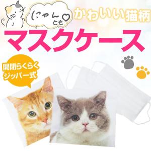 1枚198円 にゃんともかわいい猫柄 マスクケース ハチワレ
