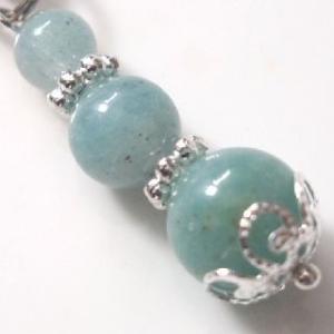 パワーストーン　ミニストラップ　ブルーアベンチュリン　シルバー｜power-stone-piko