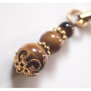 パワーストーン　ミニストラップ　イエロータイガーアイ｜power-stone-piko