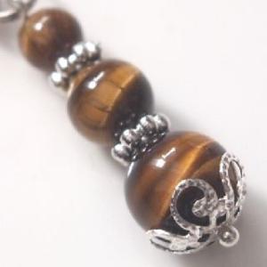 パワーストーン　ミニストラップ　イエロータイガーアイ　シルバー｜power-stone-piko