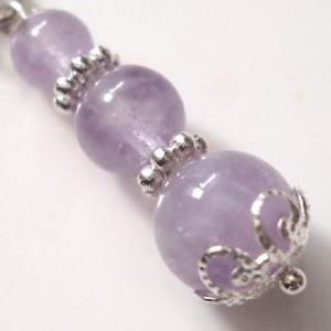 パワーストーン　ミニストラップ　ラベンダーアメジスト　シルバー｜power-stone-piko