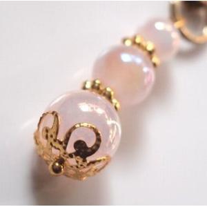 パワーストーン　ミニストラップ　ローズオーラ｜power-stone-piko