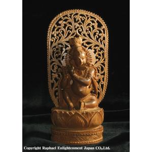 送料無料 神様 仏像 祭壇 限定1体 クリシュナ神仏像 インド白檀