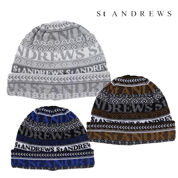 セントアンドリュース 2023年秋冬モデル ユニセックス ボーダー ノルディック ニットビーニー 0...