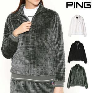 【30％OFF】ピンアパレル PING 2021年秋冬モデル レディース オパールファーハーフジッププルオーバー 622-1269007 (010)ブラック__S【21】｜powergolf-y