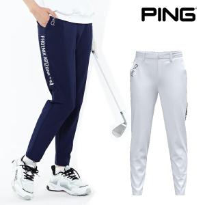 PING（ピン） 【美品】ピン パンツ 白×ダークネイビー ロゴ刺しゅう