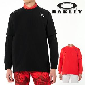 OAKLEY オークリー　中綿ジャケット　2way スカルロゴ　ゴルフウェア OAKLEY オークリー 2WAY 中綿ジャケット スカル刺繍 総柄 ブラック系 L