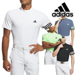 アディダスゴルフ 2024年春夏モデル メンズ 3ストライプス メッシュベントモック 半袖シャツ IKK67 adidas golf 【24】｜powergolf-y