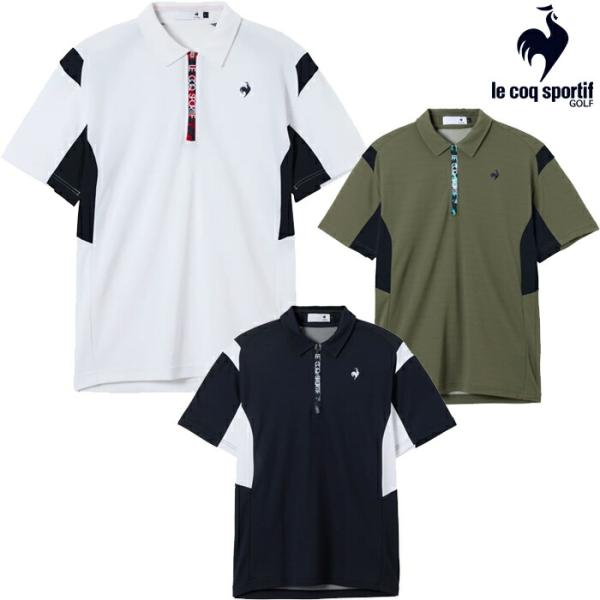 ルコック 2025年秋冬モデル メンズ 無地ハーフジップ 半袖シャツ LG5FHS80M【25】